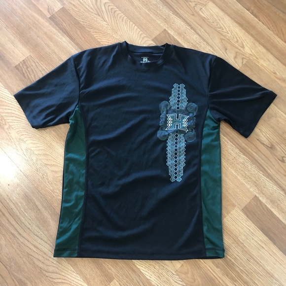 University of Hawaii black moisture wicking shirt - Picture 2 of 5